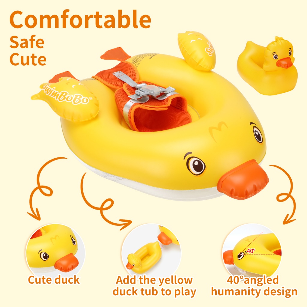 Phao Bơi Cổ Swimbobo Hình Vịt Chống Lật, An Toàn Cho Bé 3 Tháng - 4 Tuổi