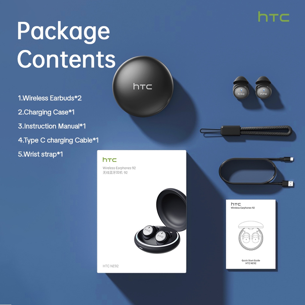 HTC NE92 Tai nghe Bluetooth tăng cường tiếng ồn chủ động   Giảm tiếng ồn ENC, Cách ly âm thanh ba lớp, Tuổi thọ pin dài, Bluetooth 6.0 | BigBuy360 - bigbuy360.vn