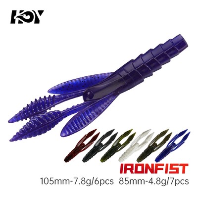 KINGDOM IRON FIST Texas Craw Mồi Mềm PVC Chìm Mồi Tôm 85 / 105mm 4.8 / 7.8g Có Thể Cắt Được Phân Đoạn Cơ Thể Tỏi Thơm Thực Tế Vuốt Bơi Cho Bass Nước Ngọt Câu Cá Nước Mặn