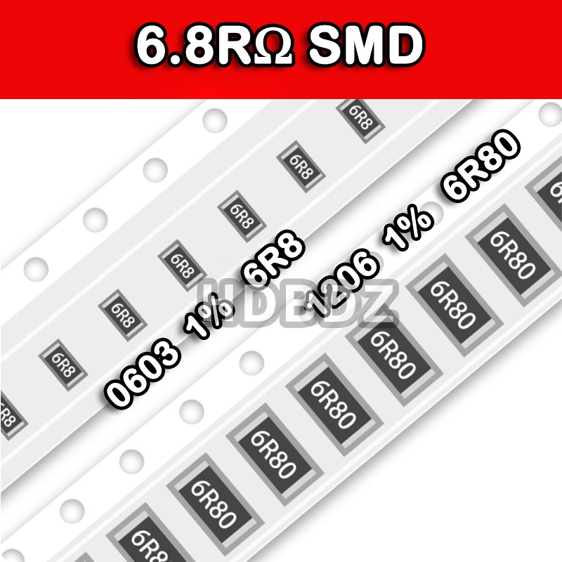 10 ~ 100 CÁI 6.8RΩ SMD Độ chính xác kháng 5% / 1% 6R8 / 6R80 IC