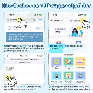 ✨Giá Thấp Nhất✨ Máy In Nhiệt Mini Không Dây Bluetooth Android IOS