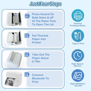 ✨Giá Thấp Nhất✨ Máy In Nhiệt Mini Không Dây Bluetooth Android IOS