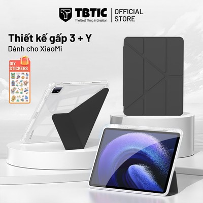 Ốp lưng TBTIC cho Xiaomi Pad 8/7 Pro, vỏ cứng acrylic có khe để bút, phiên bản 2024, 11.2 inch, tự động bật màn hình, trong suốt