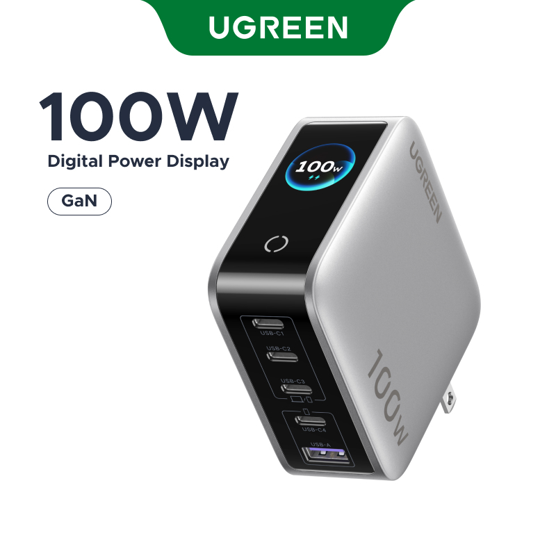 Bộ sạc GaN 5 cổng UGREEN 100W (USB-C * 4 / USB-A * 1)/160W, Bộ sạc nhanh cho Iphone / Samsung / Máy tính / Ipad