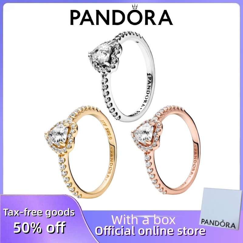 Bán chạy 100% S925 Bạc Pandora Cặp đôi nữ DIY Quà tặng sinh nhật 100% PANDORA Nhẫn bạc S925 chính hã