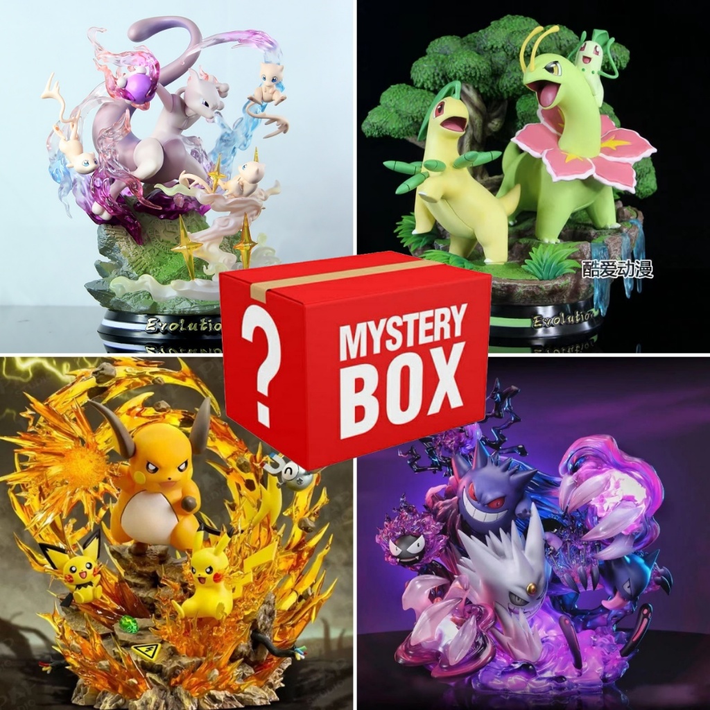 Pocket Monster Pokemon Pikachu Charizard Mewtwo Greninja Lucky Bag Mystery Box Blind Box Doll Figure