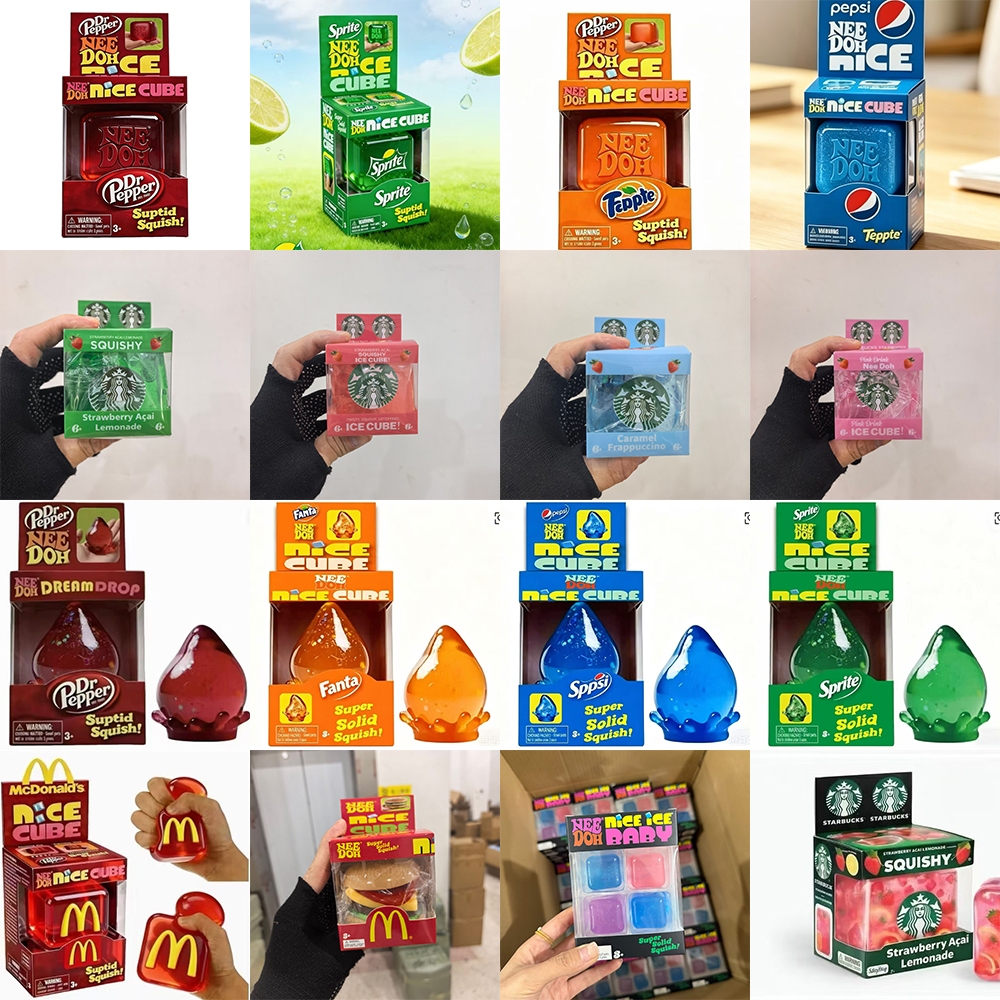 Dr Pepper x NeeDoh Nice Cube Edition Squishy Fidget Toy Giảm căng thẳng Bóp khối