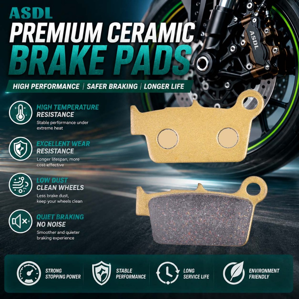 ASDL Xe Máy Sợi Gốm Sau Má Phanh Cho KAWASAKI KX250 KX250F KX450 KX450F KLX450 KLX450R KX-F450 Phụ K