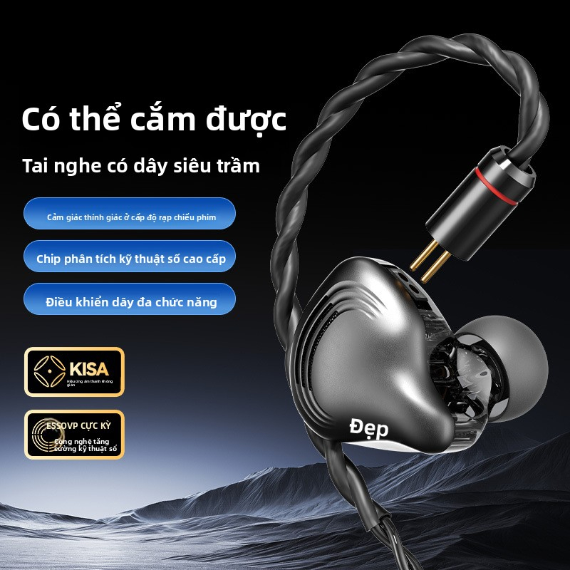 Tai nghe chơi game trong tai S400 HIFI Màn hình động có dây Lớp có thể hoán đổi cho nhau Dây chơi game Nghe phân biệt âm thanh Chuyên dụng | BigBuy360 - bigbuy360.vn