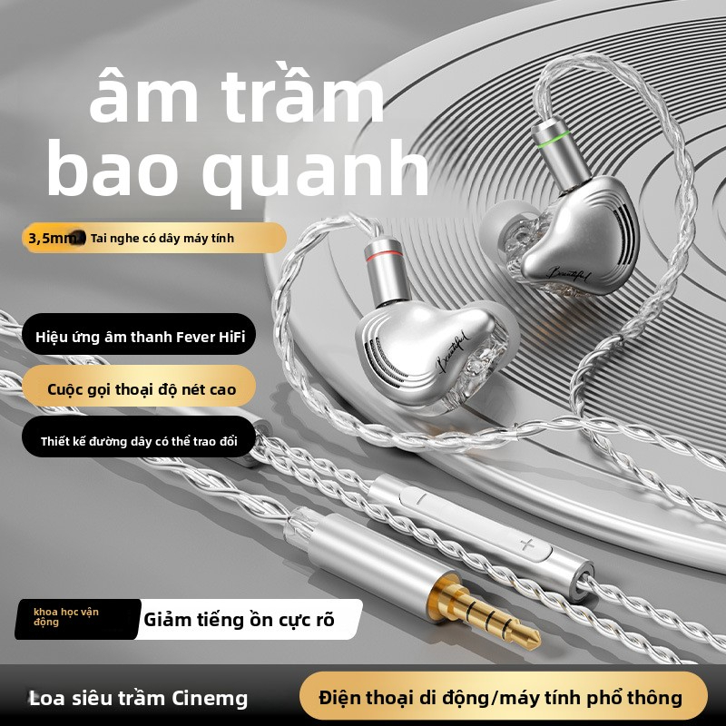 Tai nghe chơi game trong tai S400 HIFI Màn hình động có dây Lớp có thể hoán đổi cho nhau Dây chơi game Nghe phân biệt âm thanh Chuyên dụng | BigBuy360 - bigbuy360.vn
