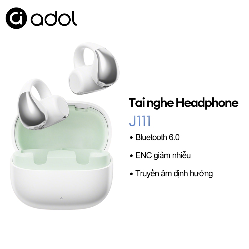 Tai nghe kẹp tai ASUS Adol J111 Không dây Bluetooth | ENC Khử ồn Micro kép | Truyền định hướng, Đeo êm ái, Thời lượng pin dài | BigBuy360 - bigbuy360.vn