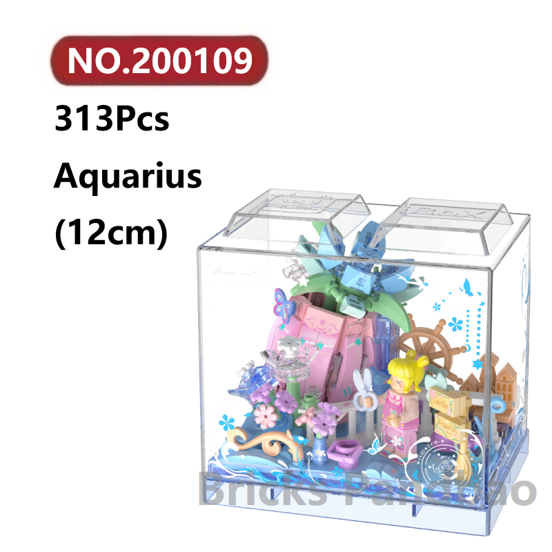 ✨Aquarius Twelve Zodiac Signs Đồ Chơi Lắp Ráp Mô Hình 313Chi Tiết iblock Figure Lắp Ghép Xếp Hình