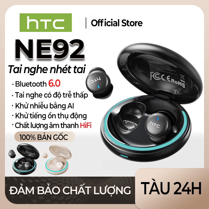 HTC NE92 Bluetooth 6.0 Tai nghe chuyên dụng khi ngủ TWS Tai nghe Bluetooth không dây Tích hợp micro kép Âm thanh HiFi HD Khử tiếng ồn khi đàm thoại Kết nối nhanh Độ trễ thấp Cửa hàng HiFi | BigBuy360 - bigbuy360.vn