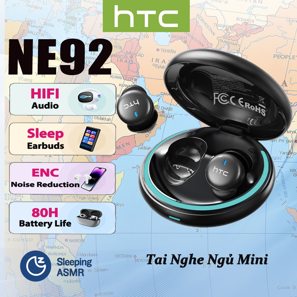 HTC NE92 Tai nghe Bluetooth Sleep 6.0 HIFI Tai nghe không dây ENC Khử tiếng ồn chủ động Thời lượng pin lên đến 80 giờ | BigBuy360 - bigbuy360.vn