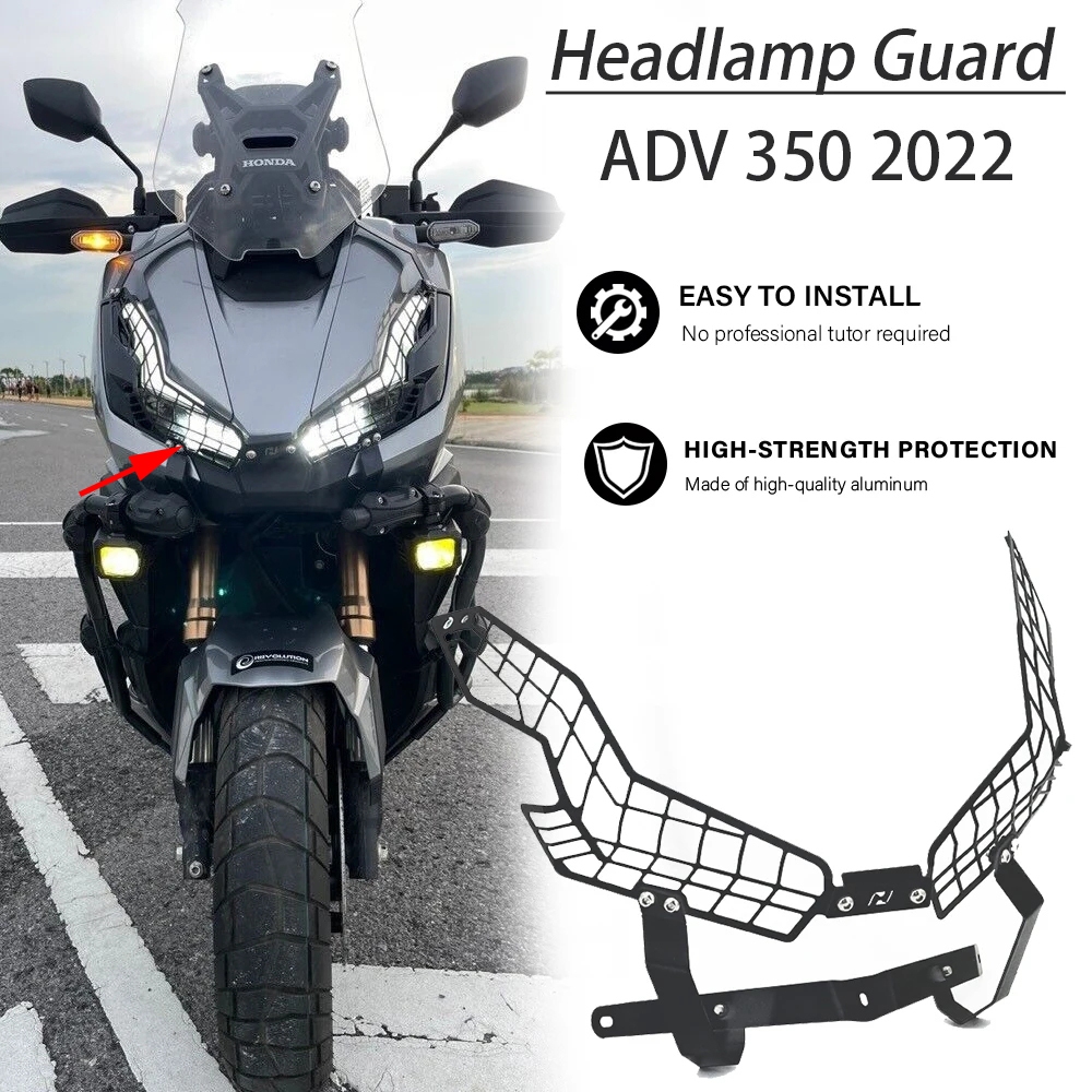 Mới 2022-2025 Đèn Pha Bảo Vệ Trước Đèn Pha Lưới Tản Nhiệt Bảo Vệ Bao Da Bảo Vệ Cho Xe HONDA ADV-350 
