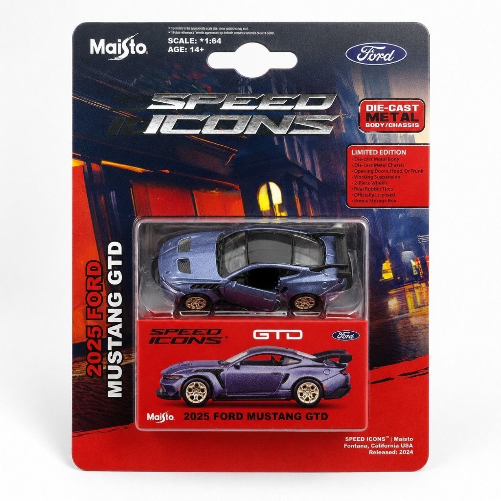 Maisto 1 / 64 2025 Ford Mustang GTD Kim Loại Tím Mô Phỏng Hợp Kim Xe Mô Hình