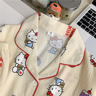 Bộ Đồ Ngủ Mới Cho Nữ Váy Ngủ Hoạt Hình Dễ Thương In Đồ Ngủ Bộ Ve Áo Dài Tay Mặc Nhà