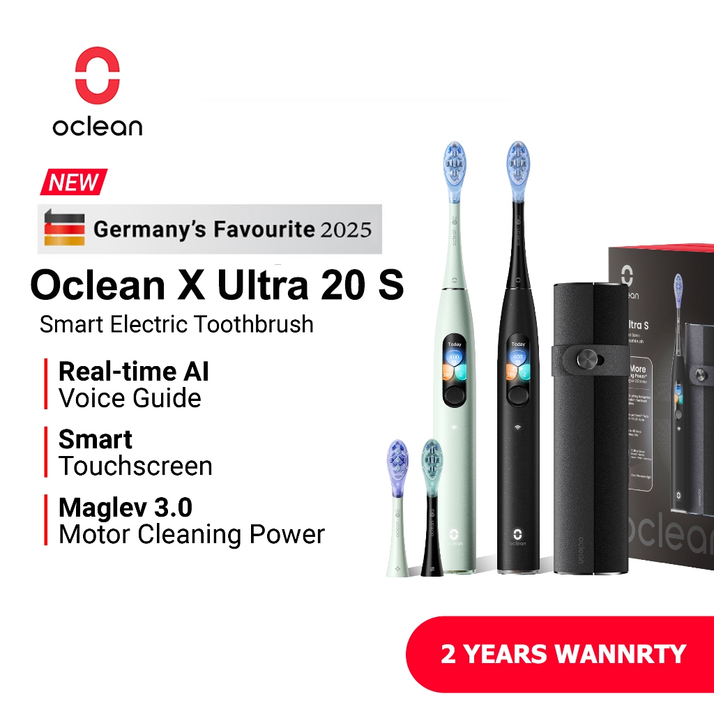 Bàn chải đánh răng điện thông minh Oclean X Ultra 20 S WiFi AI Hướng dẫn bằng giọng nói Màn hình cảm