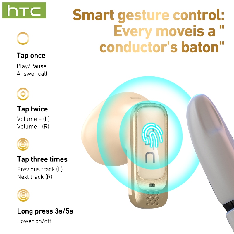 HTC NE72 Tai nghe Bluetooth 6.0 AI Dịch thuật, tai nghe thể thao không dây HIFI | BigBuy360 - bigbuy360.vn