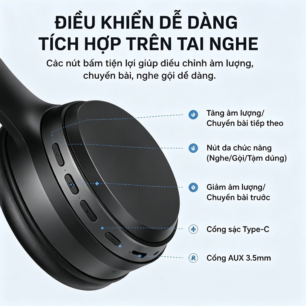 Tai Nghe Không Dây BRIDIO M16 Bluetooth 5.4 Chụp Tai Âm Thanh HIFI Gấp Gọn Đeo Êm | BigBuy360 - bigbuy360.vn
