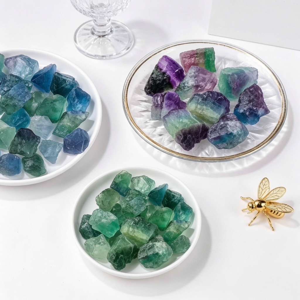 Đá Fluorite Tự Nhiên Đá Thô Dùng cho Năng Lượng & Bộ Sưu Tập Trang trí Nhà cửa Nhiều Màu Fluorite