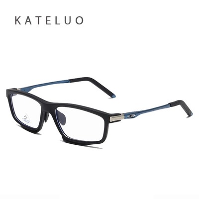 Kính thể thao cổ điển KATELUO TR90, Đền lò xo Al-Mg, Kính mắt đi xe đạp chặn ánh sáng xanh 81304