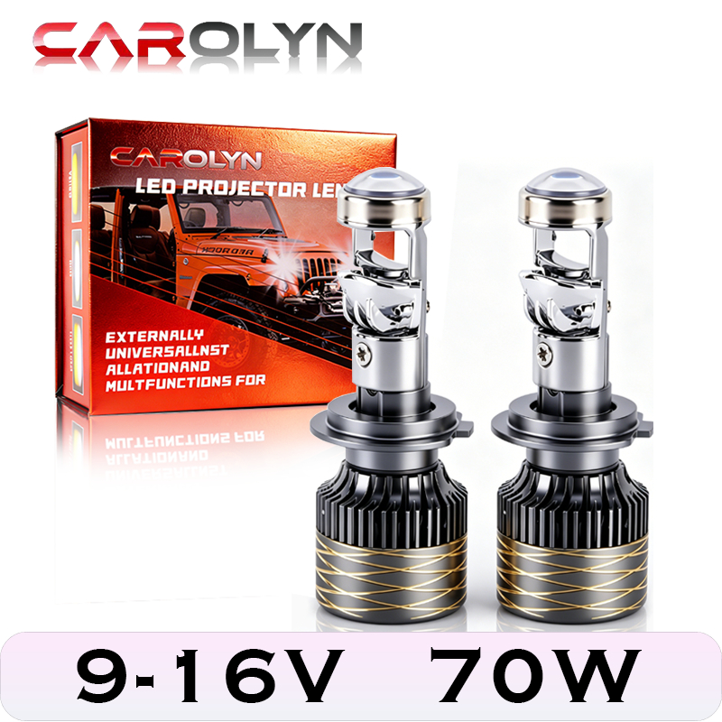 CAROLYN Thấu kính projector LED mini H4, H7, H11, 9005, 9006 dùng cho đèn pha ô tô, xe máy, 12V