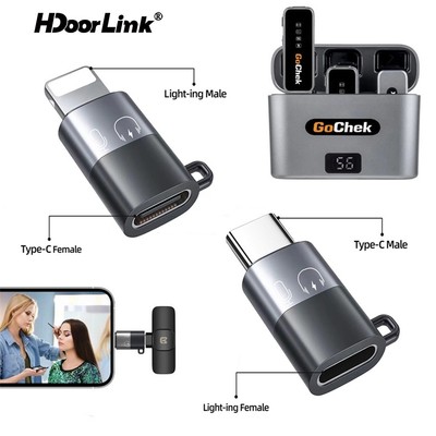 Hdoorlink Bộ chuyển đổi micro không dây Type C sang iOS OTG Đầu chuyển sạc thu âm