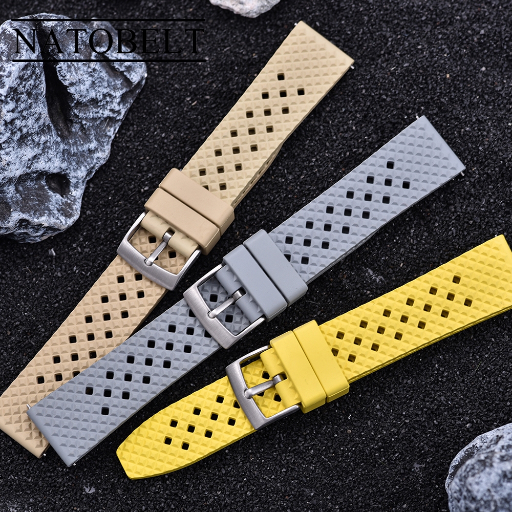 Porous Thoáng Khí Lặn Dây Đeo Cao Su FKM 20 Mm 22 Mm Thể Thao Phát Hành Nhanh Vòng Tay Cao Su Cho Se