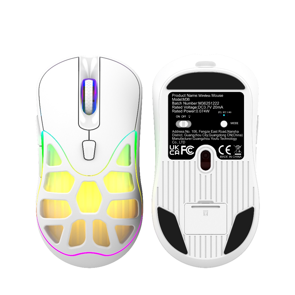 Chuột chơi game không dây M36, Sạc 2.4G 10 triệu cú nhấp chuột, Sạc Type-C, Tiện dụng với 6 đèn DPI 