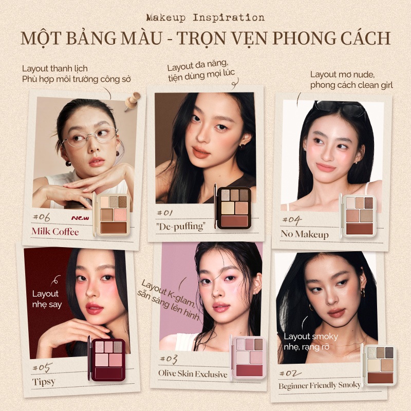 [MUA 1 TẶNG 3 ] Bảng trang điểm đa năng JOOCYEE Lookbook Multi Face Palette Mắt Má Môi 3 trong 1 | BigBuy360 - bigbuy360.vn