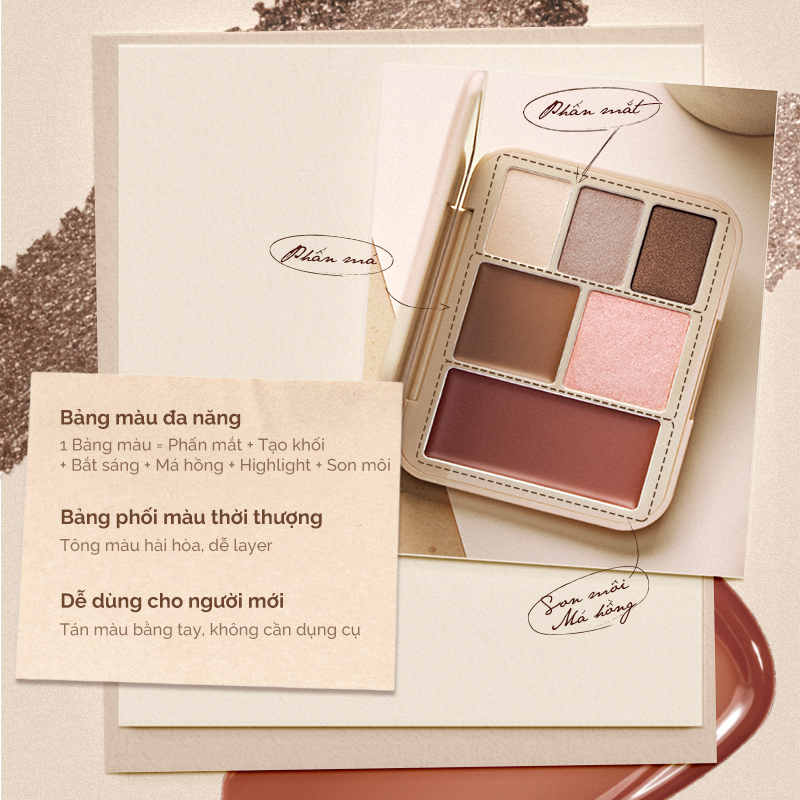[MUA 1 TẶNG 3 ] Bảng trang điểm đa năng JOOCYEE Lookbook Multi Face Palette Mắt Má Môi 3 trong 1 | BigBuy360 - bigbuy360.vn