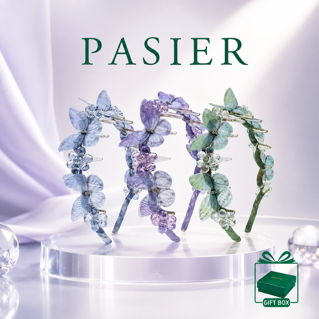 PASIER Bướm Nổi Đầu Nữ Tóc Ngày Hàng Ngày Đảng Phụ Kiện Tóc Hộp Quà Tặng KJ0016-N