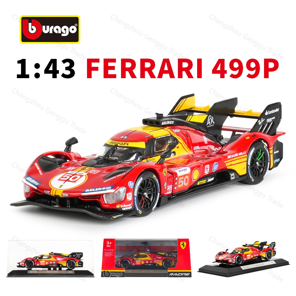 Bburago 1: 43 Ferrari 499P 24H Le Mans Champion 2024 Tĩnh Die Cast Xe Sưu Tập Mô Hình Đua Xe Đồ Chơi