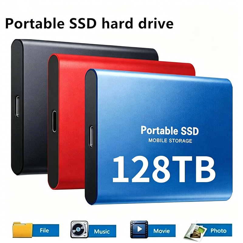 128T SSD di động chính hãng 1TB 4TB 8TB 16T 32TB 64TB USB 3.1Type-C Ổ đĩa thể rắn di động tốc độ cao