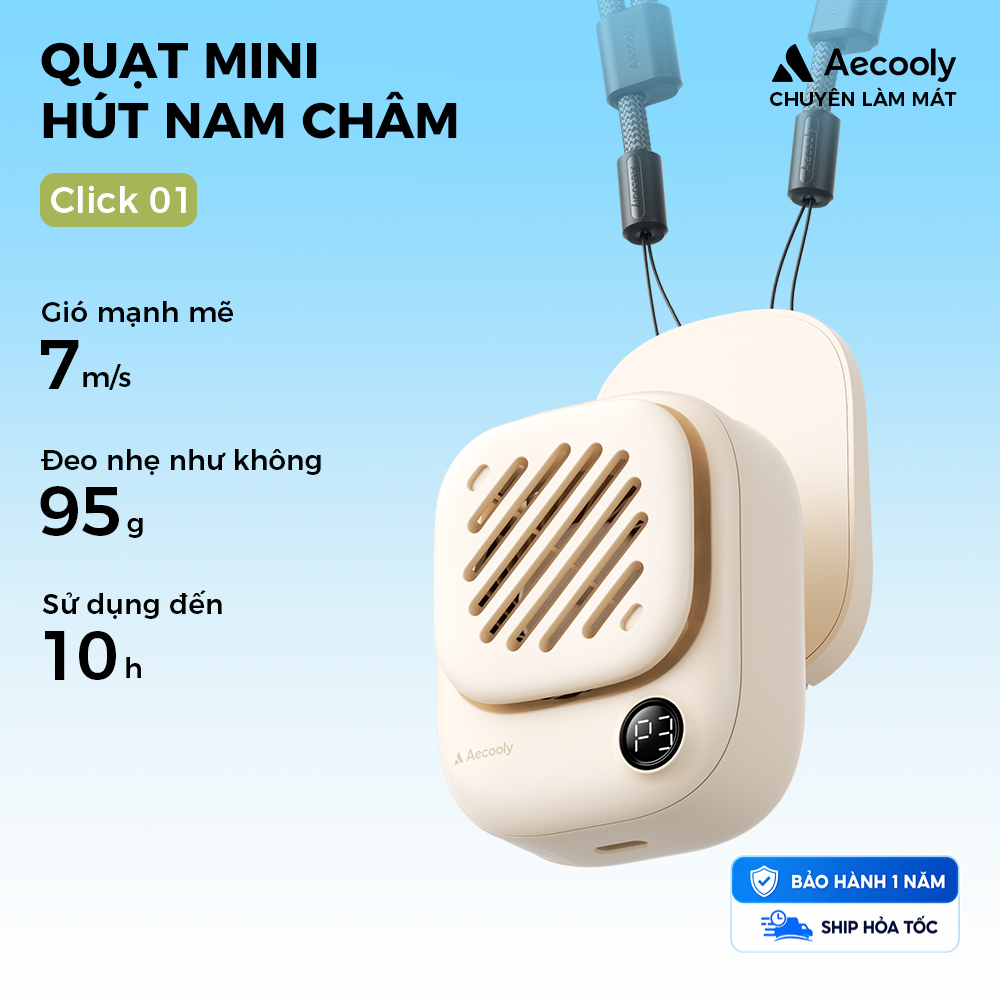 Quạt cổ cầm tay Mini Aecooly Click 01 Quạt Mini Từ Tính Quạt rảnh tay mạnh mẽ, Từ tính Fit Click 01 USB có thể sạc lại [Thời gian làm mát tối đa 10H], Chạy bằng pin cá nhân Quạt Kẹp Áo Quạt kẹp áo  Quạt mini từ tính | BigBuy360 - bigbuy360.vn