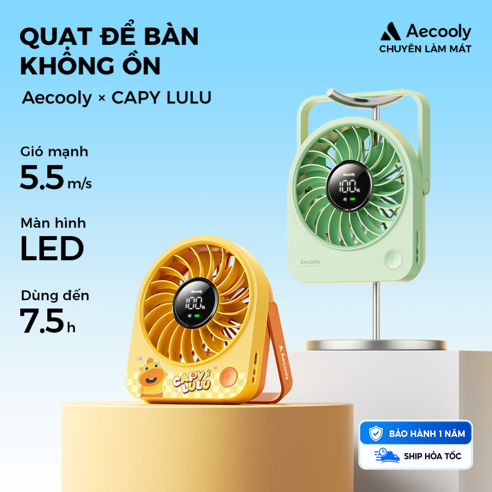 Aecooly Chic 02 Quạt để bàn Quạt cầm tay mini Quạt để bàn USB led mini Quạt di động mini, đủ nhỏ để giữ quạt để bàn USB, 4 tốc độ có thể sạc lại yên tĩnh [Thời gian làm mát tối đa 11H], 180° Chạy bằng pin có thể điều chỉnh | BigBuy360 - bigbuy360.vn