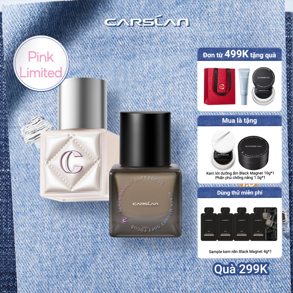 Kem nền Carslan Black Magnet Kháng nước mồ hôi Như da trần Bám nền Bền màu suốt 24H 30g