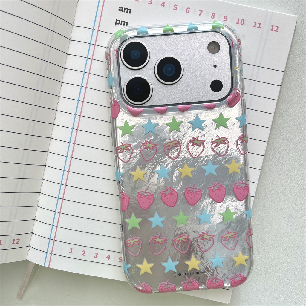 Ốp điện thoại iphone 17 Pro Max 16 Pro Max 15 Pro Max Star Strawberry