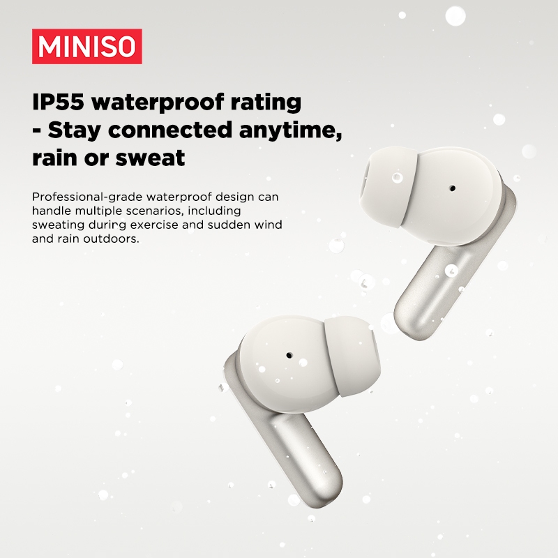 Tai nghe Bluetooth MINISO MS106 – Không dâyTWS, Thời gian chơi 55h, Khử tiếng ồn, Hệ thống IPX5, 6 Mic, Chế độ chơi game (Độ trễ 58ms) | BigBuy360 - bigbuy360.vn
