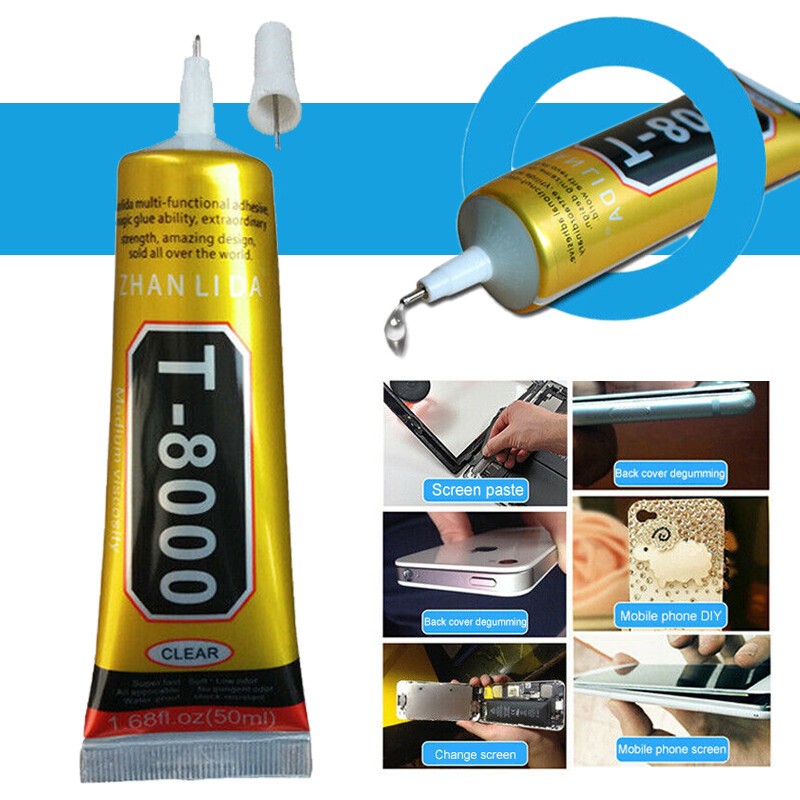 Keo T8000 15ml Siêu Dính Với Đầu Kim Mịn Cho Khung Màn Hình Điện Thoại Niêm Phong Trang Sức Sửa Chữa