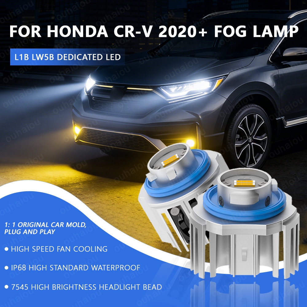 2 Bóng Đèn LED Sương Mù Kép L1B 3000K / 6500K Vàng Trắng Cho Xe Honda CRV Gen6 / CR-V 6th Năm 2024 /