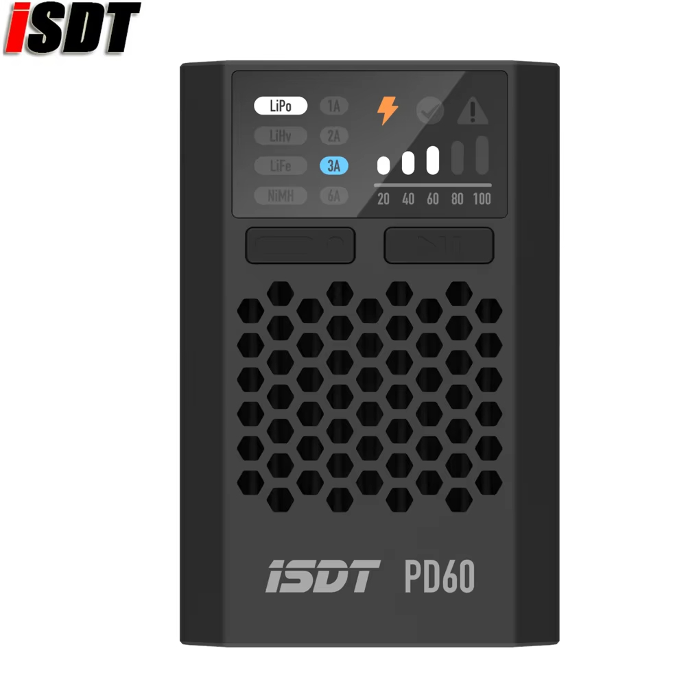 ISDT URUAV PD60 60W 6A Type-C Bộ sạc cân bằng 1-4S Lipo cho RC FPV Multirotor