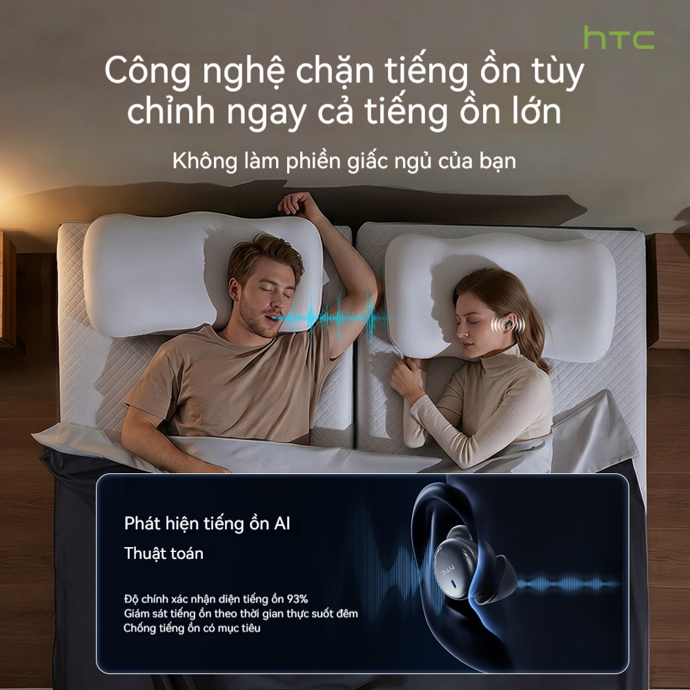 HTC NE92 Tai nghe chuyên dụng khi ngủ Tai nghe Bluetooth 6.0 Tai nghe nhét In-ear Khử ồn ENC Microphone cho âm thanh trong trẻo Chống nước IPX5 Âm thanh Hi-Fi Độ trễ thấp chơi game | BigBuy360 - bigbuy360.vn