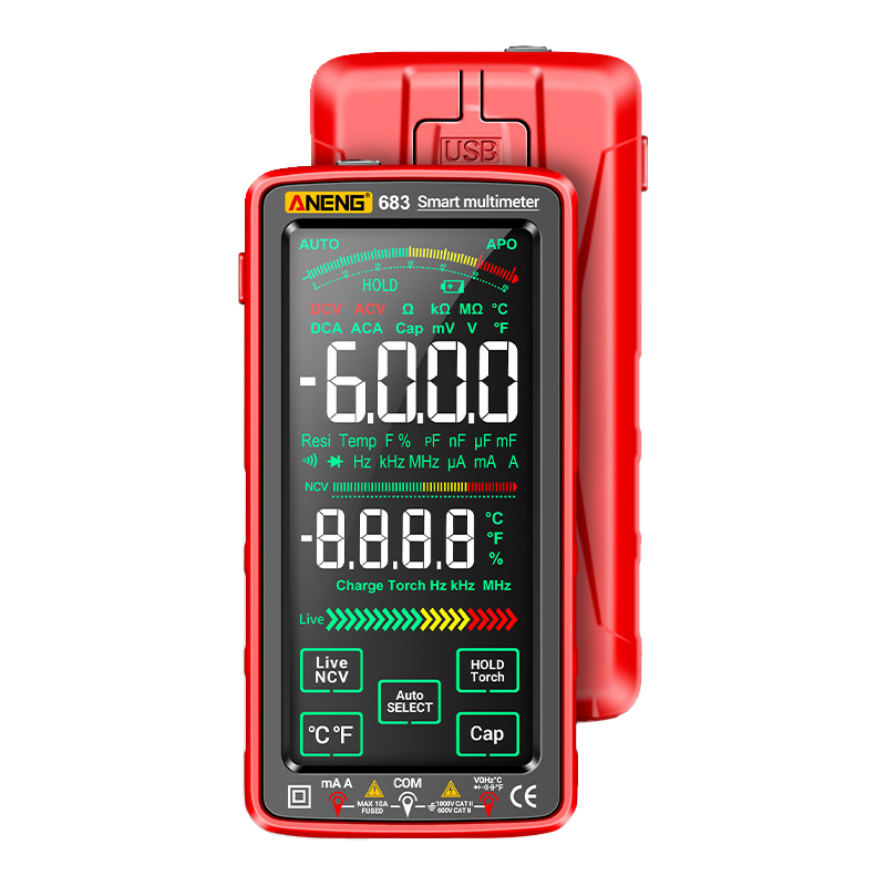 ANENG 683 01 Đồng hồ vạn năng kỹ thuật số Phạm vi đo tự động thông minh có độ chính xác cao 6000 Đếm