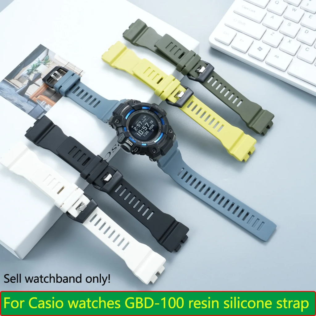 Dây đeo đồng hồ nhựa GBD-100 Phù hợp cho đồng hồ Casio GBD-100-1 GBA-800-7 / GBD-800 3464 dây đeo đồ