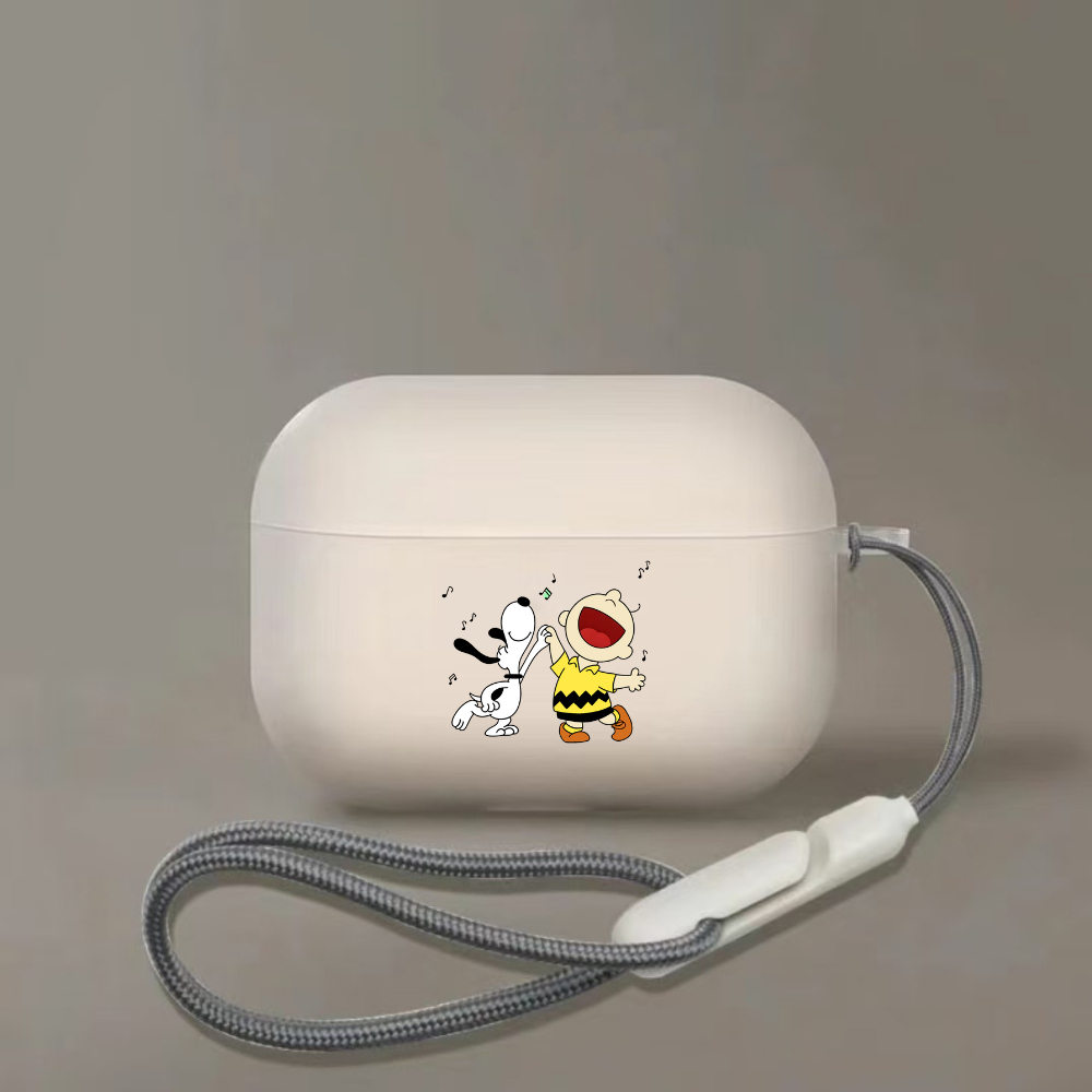 Ốp lưng nhạc và nhảy múa Snoopy cho AirPods Pro3 có dây AirPods Pro2 Vỏ tai nghe mờ chống sốc cho Ai