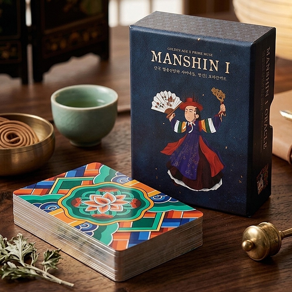 MANSHIN I: Bộ bài Oracle Shamanism & Folklore truyền thống Hàn Quốc, 83 chiếc Thẻ Oracle hai dập nổi