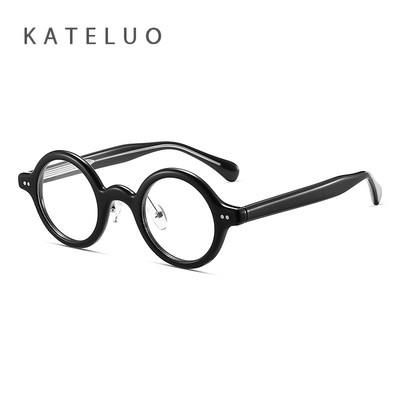 KATLUO Retro TR90 Khung Kính Chống Ánh Sáng Xanh Ống Kính Phẳng Cho Nam Nữ Khung Tròn Cho Quang Học CL8673