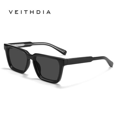 VEITHDIA Hợp Thời Trang Retro Nam Vuông Kính Mát Phân Cực Chống Tia UV400 Kính Mát Lái Xe Câu Cá Ngoài Trời CL8649